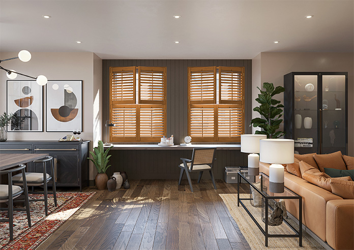 Kensington, Teak - Tier on Tier Twist&Fit Plantation Shutter - Image 9